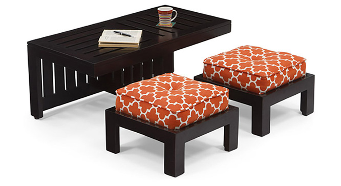 Caffino Coffee Table Set(Ebony&Morocco Lattice Rust)